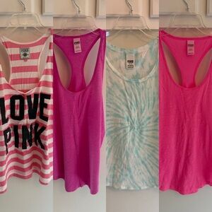 Victoria's Secret Pink and Blue Tank Tops Set